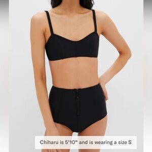 LISA MARIE FERNANDEZ
Black Genevieve High-Waist Zip Bikini